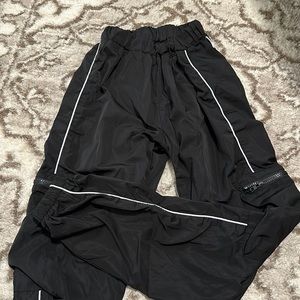 Black Cargo Joggers with White Detail Stripe